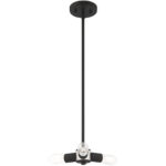 3 Light Black Mini Chandelier with Steel base material-Lighting LumensChandeliers