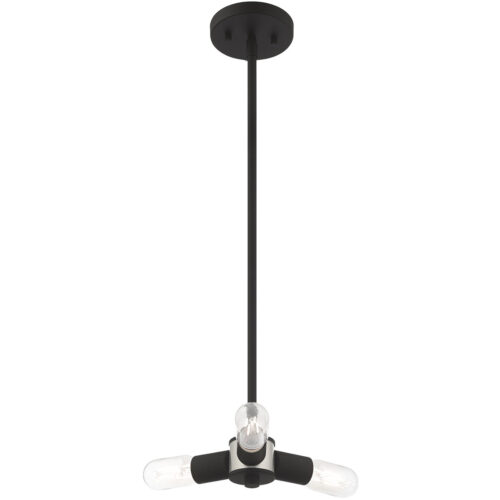 3 Light Black Mini Chandelier with Steel base material-Lighting LumensChandeliers