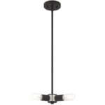 3 Light Black Mini Chandelier with Steel base material-Lighting LumensChandeliers