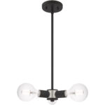 3 Light Black Mini Chandelier with Steel base material-Lighting LumensChandeliers