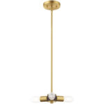 3 Light Satin Brass Mini Chandelier with Steel base material-Lighting LumensChandeliers