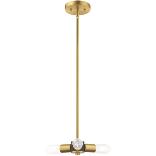 3 Light Satin Brass Mini Chandelier with Steel base material-Lighting LumensChandeliers