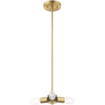 3 Light Satin Brass Mini Chandelier with Steel base material-Lighting LumensChandeliers