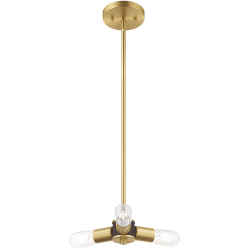 3 Light Satin Brass Mini Chandelier with Steel base material-Lighting LumensChandeliers