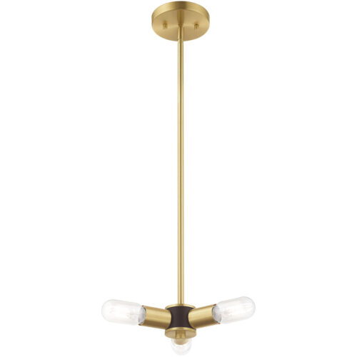 3 Light Satin Brass Mini Chandelier with Steel base material-Lighting LumensChandeliers