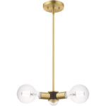 3 Light Satin Brass Mini Chandelier with Steel base material-Lighting LumensChandeliers