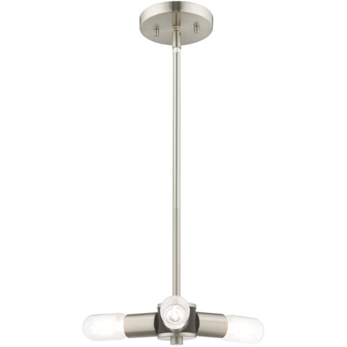 3 Light Brushed Nickel Mini Chandelier with Steel base material-Lighting LumensChandeliers