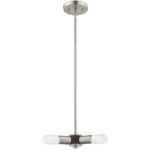 3 Light Brushed Nickel Mini Chandelier with Steel base material-Lighting LumensChandeliers