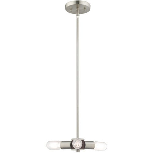 3 Light Brushed Nickel Mini Chandelier with Steel base material-Lighting LumensChandeliers