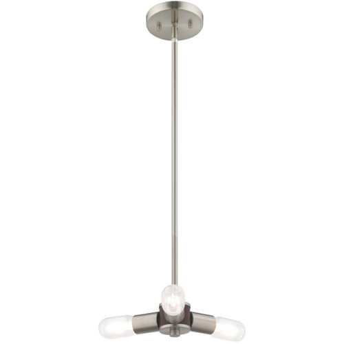 3 Light Brushed Nickel Mini Chandelier with Steel base material-Lighting LumensChandeliers