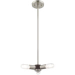 3 Light Brushed Nickel Mini Chandelier with Steel base material-Lighting LumensChandeliers