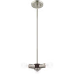 3 Light Brushed Nickel Mini Chandelier with Steel base material-Lighting LumensChandeliers