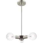 3 Light Brushed Nickel Mini Chandelier with Steel base material-Lighting LumensChandeliers