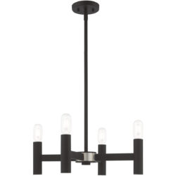 4 Light Black Mini Chandelier with Steel base material-Lighting LumensChandeliers