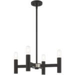 4 Light Black Mini Chandelier with Steel base material-Lighting LumensChandeliers