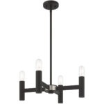 4 Light Black Mini Chandelier with Steel base material-Lighting LumensChandeliers