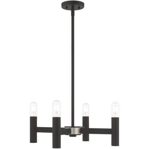 4 Light Black Mini Chandelier with Steel base material-Lighting LumensChandeliers