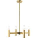 4 Light Satin Brass Mini Chandelier with Steel base material-Lighting LumensChandeliers