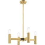 4 Light Satin Brass Mini Chandelier with Steel base material-Lighting LumensChandeliers