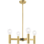 4 Light Satin Brass Mini Chandelier with Steel base material-Lighting LumensChandeliers