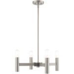 4 Light Brushed Nickel Mini Chandelier with Steel base material-Lighting LumensChandeliers