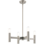 4 Light Brushed Nickel Mini Chandelier with Steel base material-Lighting LumensChandeliers