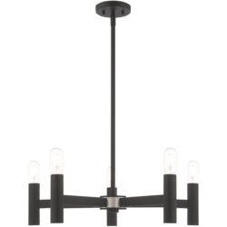 5 Light Black Chandelier with Steel base material-Lighting LumensChandeliers