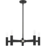 5 Light Black Chandelier with Steel base material-Lighting LumensChandeliers