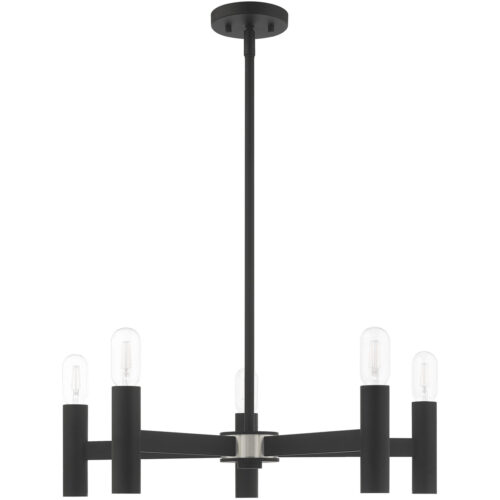 5 Light Black Chandelier with Steel base material-Lighting LumensChandeliers