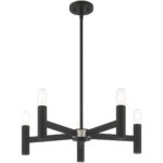 5 Light Black Chandelier with Steel base material-Lighting LumensChandeliers