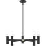 5 Light Black Chandelier with Steel base material-Lighting LumensChandeliers