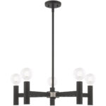 5 Light Black Chandelier with Steel base material-Lighting LumensChandeliers