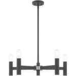 5 Light Scandinavian Gray Chandelier with Steel base material-Lighting LumensChandeliers