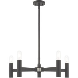 5 Light Scandinavian Gray Chandelier with Steel base material-Lighting LumensChandeliers