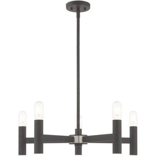 5 Light Scandinavian Gray Chandelier with Steel base material-Lighting LumensChandeliers