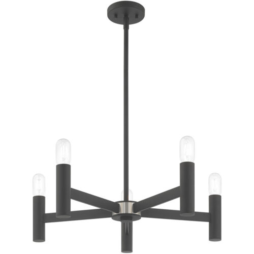 5 Light Scandinavian Gray Chandelier with Steel base material-Lighting LumensChandeliers