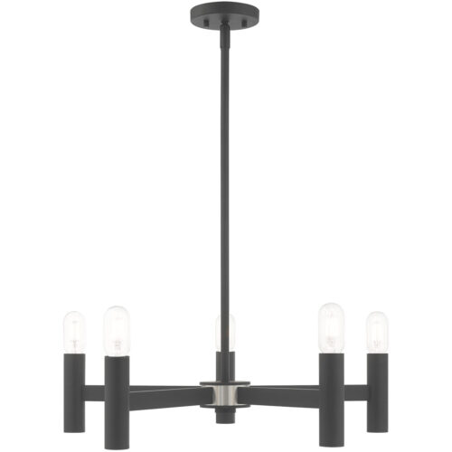 5 Light Scandinavian Gray Chandelier with Steel base material-Lighting LumensChandeliers