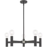 5 Light Scandinavian Gray Chandelier with Steel base material-Lighting LumensChandeliers