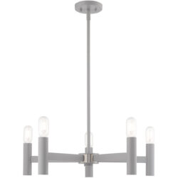 5 Light Nordic Gray Chandelier with Steel base material-Lighting LumensChandeliers