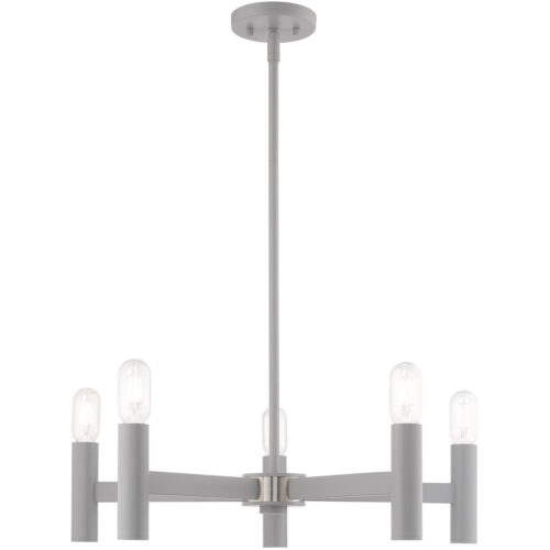 5 Light Nordic Gray Chandelier with Steel base material-Lighting LumensChandeliers