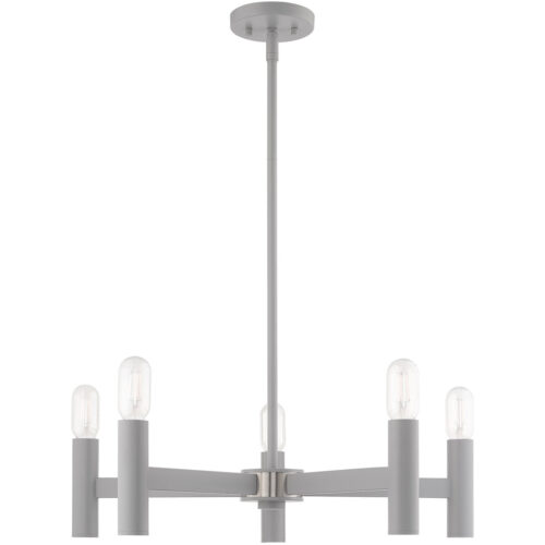 5 Light Nordic Gray Chandelier with Steel base material-Lighting LumensChandeliers