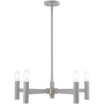 5 Light Nordic Gray Chandelier with Steel base material-Lighting LumensChandeliers