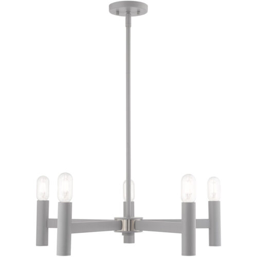 5 Light Nordic Gray Chandelier with Steel base material-Lighting LumensChandeliers