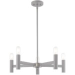 5 Light Nordic Gray Chandelier with Steel base material-Lighting LumensChandeliers