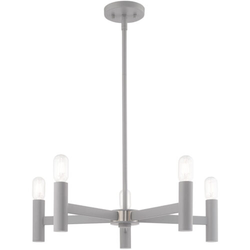 5 Light Nordic Gray Chandelier with Steel base material-Lighting LumensChandeliers