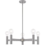 5 Light Nordic Gray Chandelier with Steel base material-Lighting LumensChandeliers