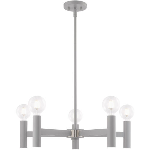 5 Light Nordic Gray Chandelier with Steel base material-Lighting LumensChandeliers