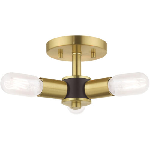 3 Light Satin Brass Ceiling Light fixture with Steel base material-Lighting LumensFlush Mount Ceiling Lights