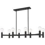 15 inch 8 Light Black Linear Chandelier with Steel base material-Lighting LumensChandeliers