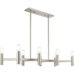 15 inch 8 Light Brushed Nickel Linear Chandelier with Steel base material-Lighting LumensChandeliers